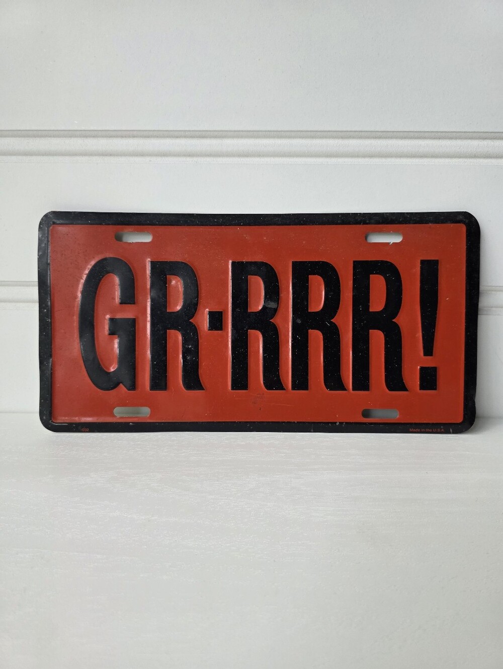 Novelty Tin License Plate "GR-RRR!" Biker Moto Truck